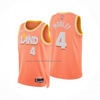 Maglia Cleveland Cavaliers Evan Mobley No 4 Citta 2025-26 Arancione