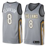 Maglia Cleveland Cavaliers Jordan Clarkson #8 Citta 2018 Grigio