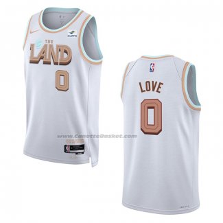 Maglia Cleveland Cavaliers Kevin Love #0 Citta 2022-23 Bianco