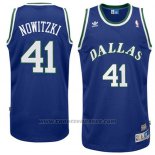 Maglia Dallas Mavericks Dirk Nowitzki #41 Retro Blu