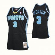 Maglia Denver Nuggets Allen Iverson NO 3 Mitchell & Ness 2006-07 Nero