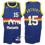 Maglia Denver Nuggets Carmelo Anthony #15 Retro Blu