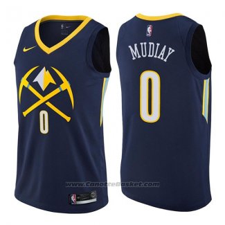 Maglia Denver Nuggets Emmanuel Mudiay #0 Citta 2017-18 Blu