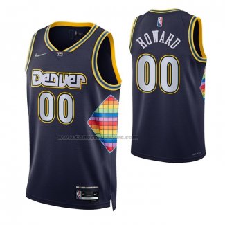 Maglia Denver Nuggets Markus Howard NO 00 Citta 2021-22 Blu