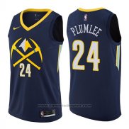 Maglia Denver Nuggets Mason Plumlee Citta #24 2017-18 Blu