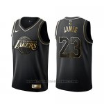 Maglia Golden Edition Los Angeles Lakers Lebron James Nero