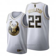 Maglia Golden Edition Milwaukee Bucks Khris Middleton #22 2019-20 Bianco