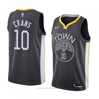 Maglia Golden State Warriors Jacob Evans III #10 Statement 2017-18 Nero