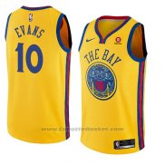 Maglia Golden State Warriors Jacob Evans #10 Citta 2018-19 Giallo