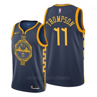 Maglia Golden State Warriors Klay Thompson #11 Citta Edition Blu