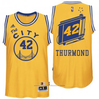 Maglia Golden State Warriors Nate Thurmond #42 Retro City Bus Giallo