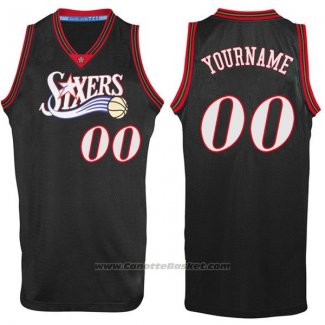 Maglia Hardwood Philadelphia 76ers Personalizzate Nero