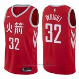 Maglia Houston Rockets Brandan Wright #32 Citta 2017-18 Rosso