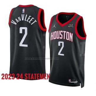 Maglia Houston Rockets Fred Vanvleet #2 Statement 2023-24 Nero