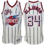 Maglia Houston Rockets Hakeem Olajuwon #34 Retro Bianco