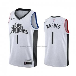 Maglia Los Angeles Clippers James Harden #1 Citta 2019-20 Bianco