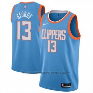 Maglia Los Angeles Clippers Paul George #13 Citta 2019 Blu