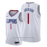 Maglia Los Angeles Clippers Reggie Jackson #1 Association 2019-20 Bianco