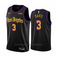 Maglia Los Angeles Lakers Anthony Davis #3 Citta 2019-20 Nero