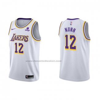 Maglia Los Angeles Lakers Kendrick Nunn NO 12 Association 2021-22 Bianco