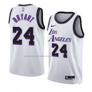 Maglia Los Angeles Lakers Kobe Bryant #24 Citta 2022-23 Bianco