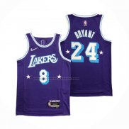 Maglia Los Angeles Lakers Kobe Bryant #8 24 Citta Edition 2021-22 Viola