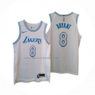 Maglia Los Angeles Lakers Kobe Bryant NO 8 Citta Autentico 2020-21 Bianco