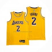 Maglia Los Angeles Lakers Kyrie Irving NO 2 75th Anniversary 2021-22 Giallo