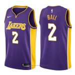 Maglia Los Angeles Lakers Lonzo Ball #2 2017-18 Viola