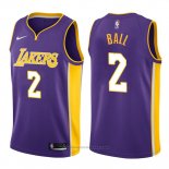 Maglia Los Angeles Lakers Lonzo Ball #2 2017-18 Viola