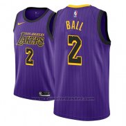 Maglia Los Angeles Lakers Lonzo Ball #2 Citta 2018 Viola