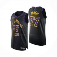 Maglia Los Angeles Lakers Luka Doncic No 77 Citta Authentic 2025-26 Nero