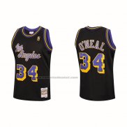 Maglia Los Angeles Lakers Shaquille O'neal NO 34 Mitchell & Ness 1996-97 Nero