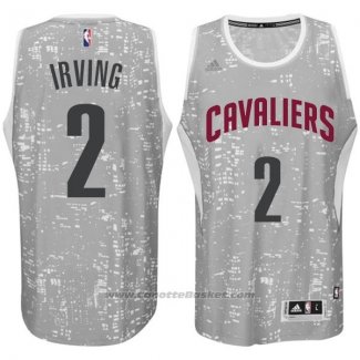 Maglia Luci Della Citta Cleveland Cavaliers Kyrie Irving #2 Grigio