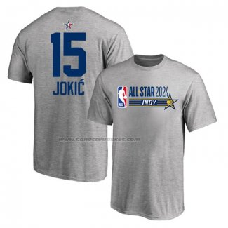 Maglia Manica Corta All Star 2024 Nikola Jokic Grigio