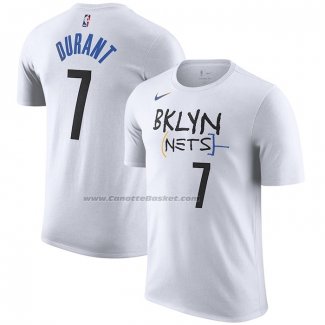 Maglia Manica Corta Brooklyn Nets Kevin Durant Citta 2022-23 Bianco