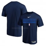 Maglia Manica Corta Dallas Mavericks Practice Performance 2022-23 Blu2