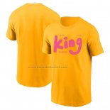 Maglia Manica Corta Los Angeles Lakers James King Commemorative Giallo