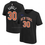 Maglia Manica Corta New York Knicks Julius Randle Citta 2022-23 Nero