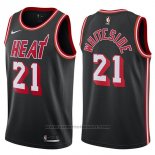 Maglia Miami Heat Hassan Whiteside #21 Classic 2017-18 Nero