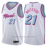 Maglia Miami Heat Hassan Whiteside #21 Citta 2018 Bianco