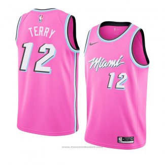 Maglia Miami Heat Heat Emanuel Terry #12 Earned 2018-19 Rosa