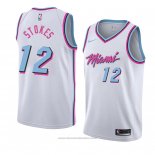 Maglia Miami Heat Jarnell Stokes #12 Citta 2018 Bianco