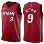 Maglia Miami Heat Kelly Olynyk #9 Statement 2017-18 Rosso