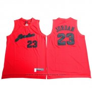 Maglia Michael Jordan #23 Rosso2 Nero