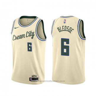 Maglia Milwaukee Bucks Eric Bledsoe #6 Citta 2019-20 Crema