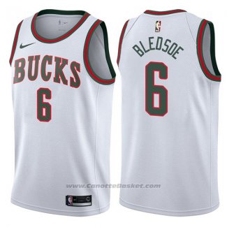 Maglia Milwaukee Bucks Eric Bledsoe #6 Classic 2017-18 Bianco