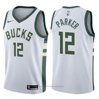 Maglia Milwaukee Bucks Jabari Parker #12 Motorcycles Harlry 2017-18 Bianco