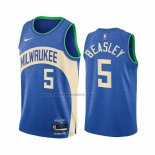 Maglia Milwaukee Bucks Malik Beasley #5 Citta 2023-24 Blu