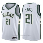 Maglia Milwaukee Bucks Tony Snell #21 Swingman Association 2017-18 Bianco